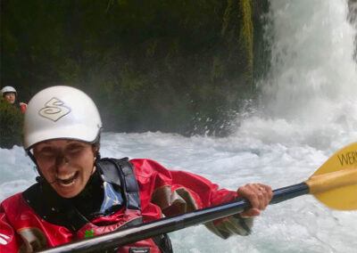 Kayaking Waterfall on Rio Palguin in Chile