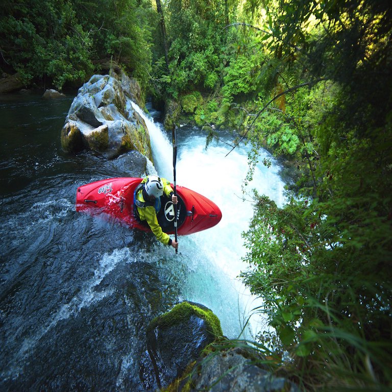 Sal Montgomery Kayaking Chile waterfalls