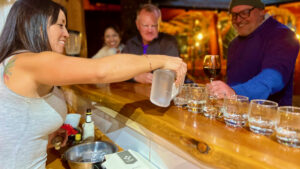 Nightly cocktails at Pucon Kayak Retreat.